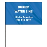 1-Color 5 x 8" Custom Marking Flag with 36" Wire Staff