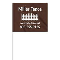 1-Color 5" x 6" Custom Marking Flag w/ 27" Plastic Staff... from ASI 80228 Quinn