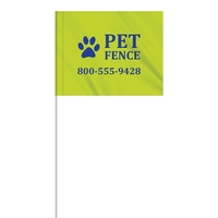 1-Color 4" x 5" Custom Marking Flag w/ 18" Fiberglass Staff... from ASI 80228...