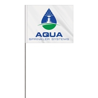 2-Color 4" x 5" Custom White High Gloss PE Marking Flag