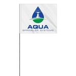 2-Color 4" x 5" Custom White High Gloss PE Marking Flag