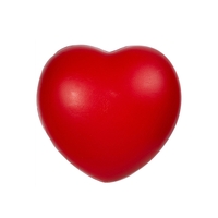 Heart shape stress reliever ball with 1c1p sticker imprint... from ASI 37218...
