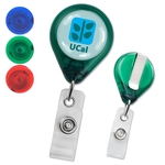 Premium Translucent Custom Badge Reel - Standard Belt Clip