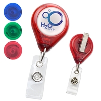 Translucent plastic custom badge reel with an extra large imprint area......