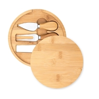 Bamboo mini cheese knife set plus laser engraved on 1 location... from ASI...