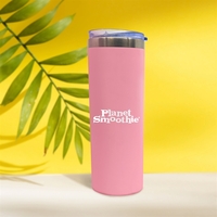 22 oz. rubberized stainless steel slim tumbler with slide open lid... from...