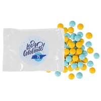 Chocolate buttons in a 5" x 5" bag.... from ASI 44900 NC Custom (CI/Lanco)