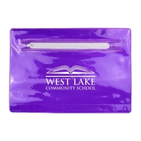 6.25"H x 9.25"W Clear zippered School pouch with binder holes.... from ASI...