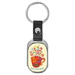 3.6" x 1.4" Oval Sublimatable Keychain with White Insert