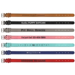 Large 23" x 1" Black/Silver Leatherette Dog Collar