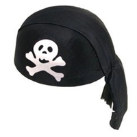 Costume pirate skull cap with sewn-in Jolly Roger skull-and-crossbones...