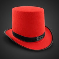 Red Felt Top Hat (Imprintable Bands Available)