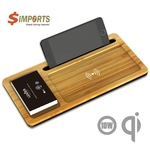 Wizchark Bamboo 10W Qi Wireless Charger Desktop Organizer