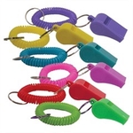 Assorted Color Coil Whistle Key Chains