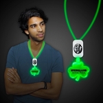 Green LED Shamrock Necklace with Extra Large Pendant