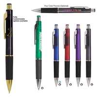 Pen with a rubber grip and pocket clip.... from ASI 57653 Gold Bond