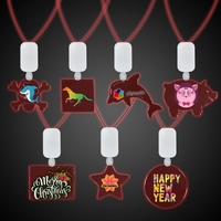 Clear Plastic Necklace with Plastic Medallion and Red LEDS