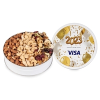 Tin with roasted almonds, cranberry gold mix and jumbo cashews.... from ASI...