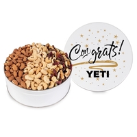 Tin with roasted almonds, cranberry gold mix and jumbo cashews.... from ASI...