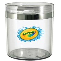Circle canister with hinged lid