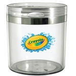 Circle canister with hinged lid