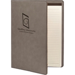 7" x 9" Light Brown Leatherette Small Portfolio with Notepad