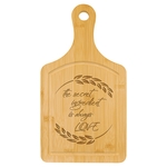 Bamboo Cutting Board Paddle Shape with Drip Ring 13 1/2" x 7
