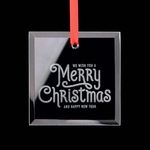 3.5" Square Glass Ornaments