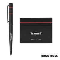 Hugo Boss® Gear Card Holder/Ribbon Matrix Ballpoint Pen