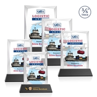 Rectangular shape starfire color VividPrint™ award on a clear or colored......