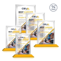 Rectangular shape starfire color VividPrint™ award on a clear or colored......