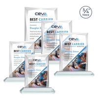 Rectangular shape starfire color VividPrint™ award on a clear or colored......