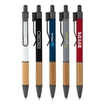 Soft Touch Bamboo Grip Ballpoint Pen