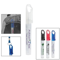 Antibacterial hand sanitizer spray pump bottle with a carabiner clip cap.......