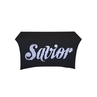 4' table throw made of stretchable polyester-spandex with full-color, dye...