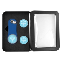 Golf divot tool with three ball markers with poly dome imprint... from ASI...