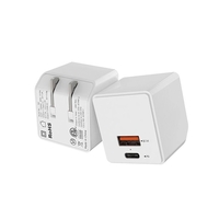 Dual port foldable USB wall plug charger PD 18W + QC3.0... from ASI 37218...