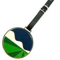 Brass luggage tag with leather strap... from ASI 90154 Sunjoy Group Inc