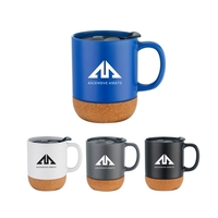 12 oz. ceramic mug with cork base and a spill-resistant, slide-action... from...