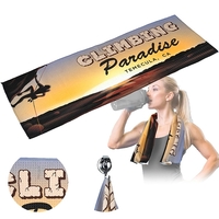 16" x 25" waffle weave polyester sports towel with reinforced hanging... from...