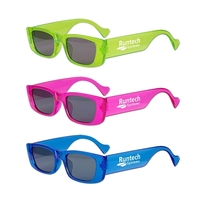 Neon colored sunglasses with smoke mirror lenses with UV400 protection.......