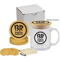 Comfort kit with an 11-ounce mug, lid, coaster set, pouch, and... from ASI...