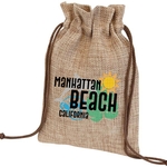 Custom Sublimated 6 1/4" x 9" Burlap Draw String Bag