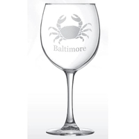 20 oz red wine glass custom etched product. Available in clear... from ASI...
