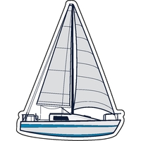 Sail boat shaped acrylic magnet with 1/4" thickness and an assortment... from...