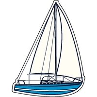 Sail boat shaped acrylic magnet with 1/4" thickness and multiple size... from...