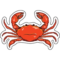 Crab shaped acrylic magnets with 1/4" thickness and full color imprinting;......