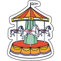 Carousel shaped acrylic magnets with 1/4" thickness and full color...