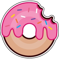 1/4" thick acrylic magnets with donut stock shape and full color... from ASI...