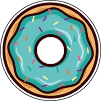 1/4" thick acrylic magnets with donut stock shape and full color... from ASI...